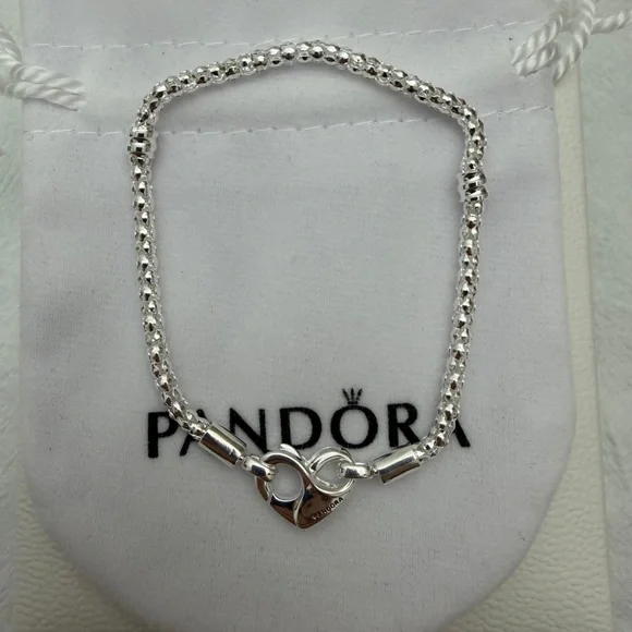 Pandora Moments Studded Chain Bracelet Size 7.5 Wrist Size 6.7 in - Picture 5 of 8